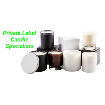 Customized label organic soy candle in glass holder